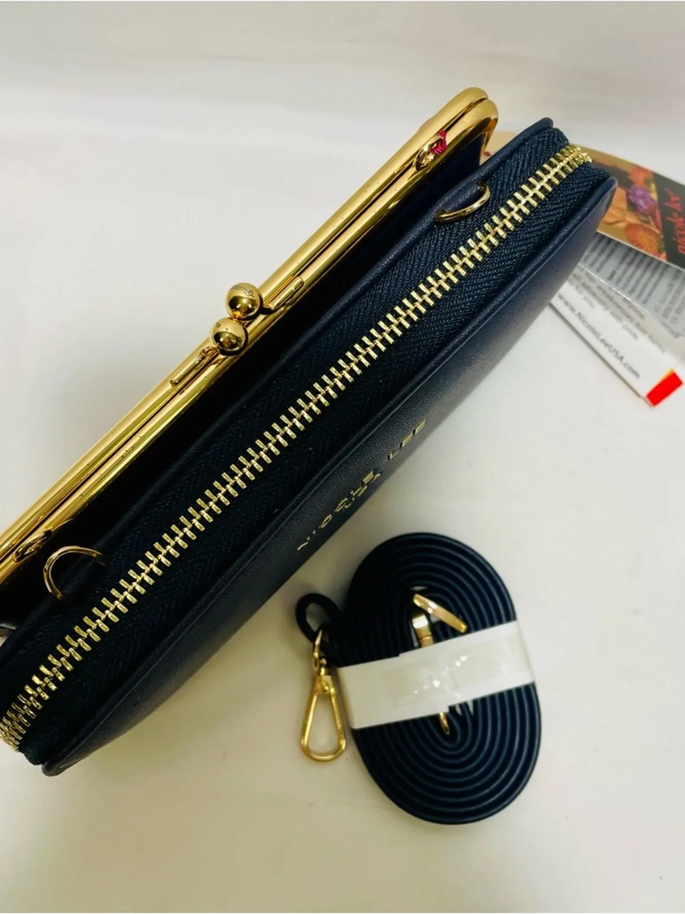 Nicole Lee "Stairway to Heaven" Signature Kiss Lock Crossbody Wallet, NWT - Picture 9 of 13